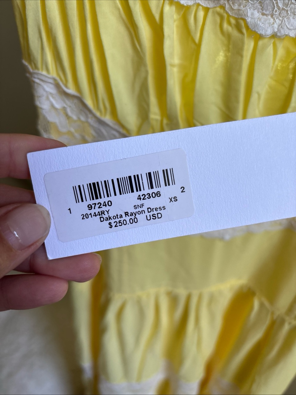 NWT Frankies Bikinis Dakota Maxi Dress Sunflower Yellow Lace Sleeveless Size XS - Picture 9 of 14